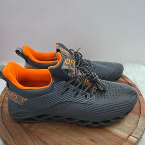 TSIODFO Mens Grey Orange Blade Running Sneakers Athletic Shoes‎ Sz 45 US 11-11.5